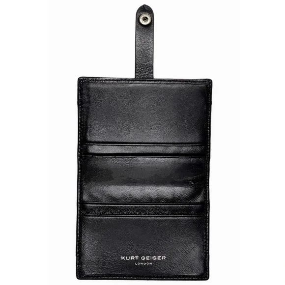 Kurt Geiger Wallet!Lambskin leather compact black Kurt lining NWOT UNISEX LUXURY - Picture 3 of 4